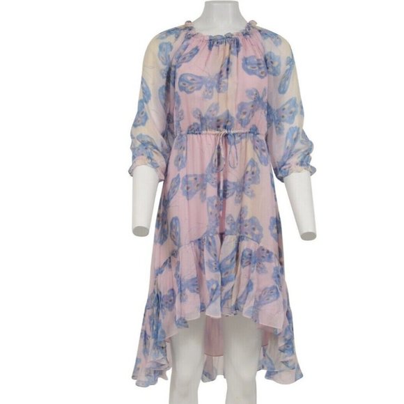 Diane Von Furstenberg Womens Camila Dress Size 6 Pink Off Shoulder Chiffon Silk - Picture 1 of 12